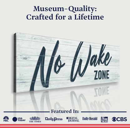 No Wake Zone Lake Sign Canvas Wall Art