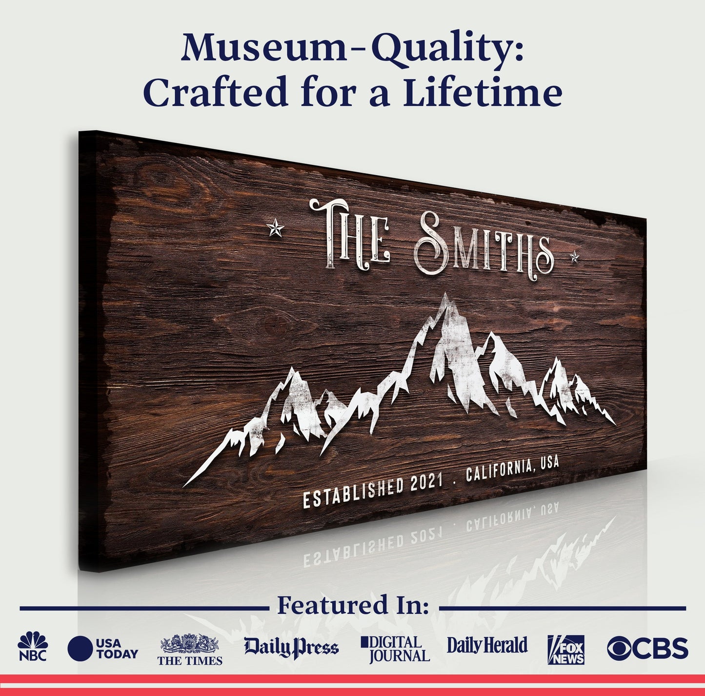Personalized Family Mountain Home Canvas Sign