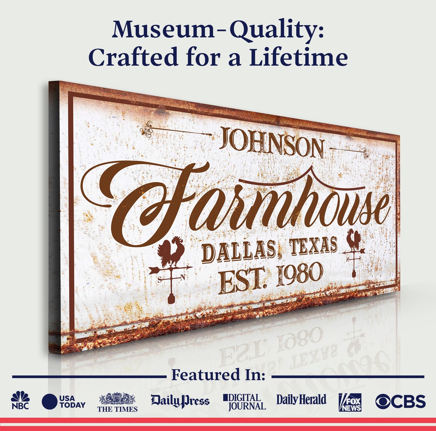 Farmhouse Sign III Personalized Canvas Wall Art