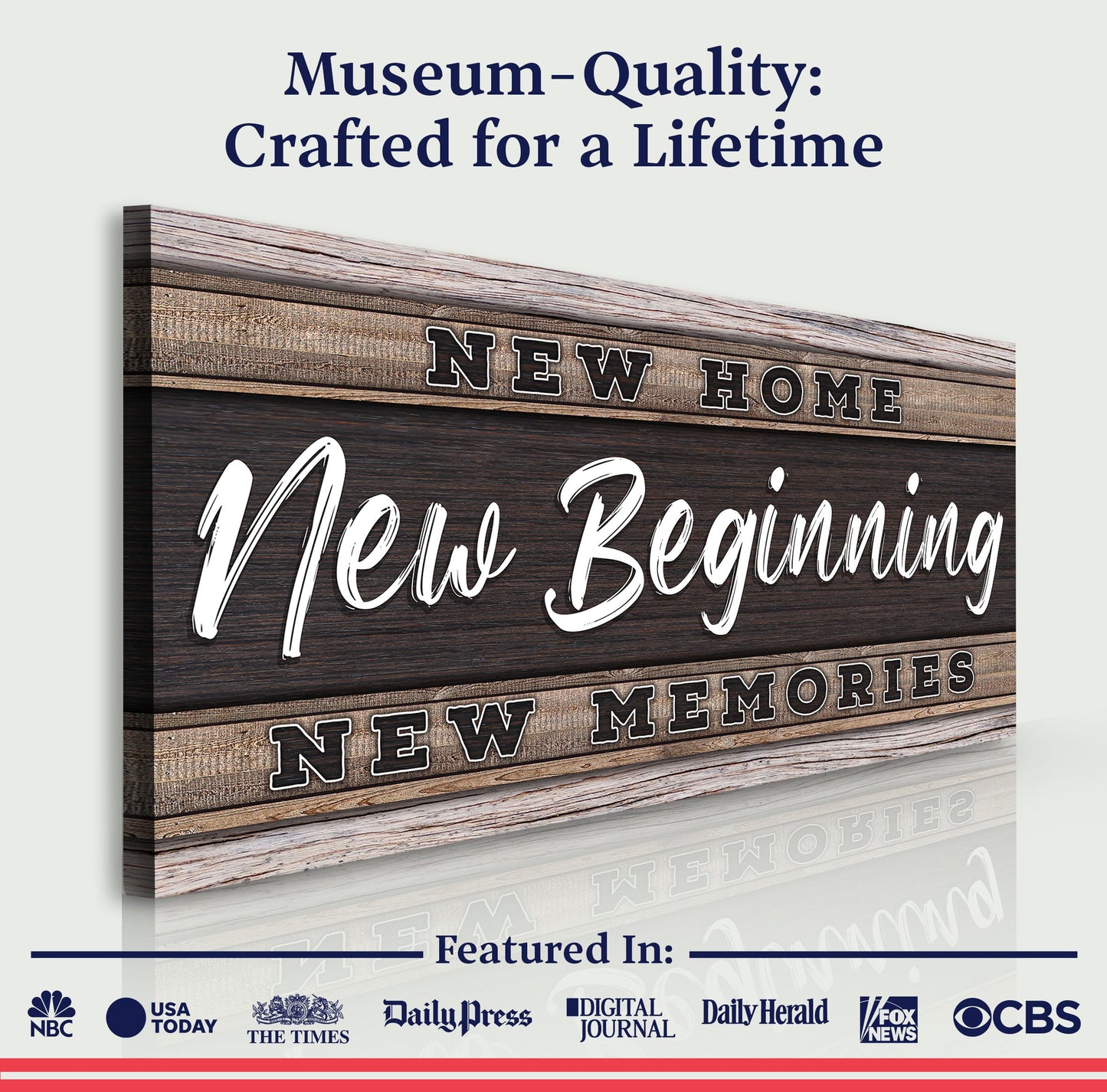 New Home New Beginning Canvas Wall Sign