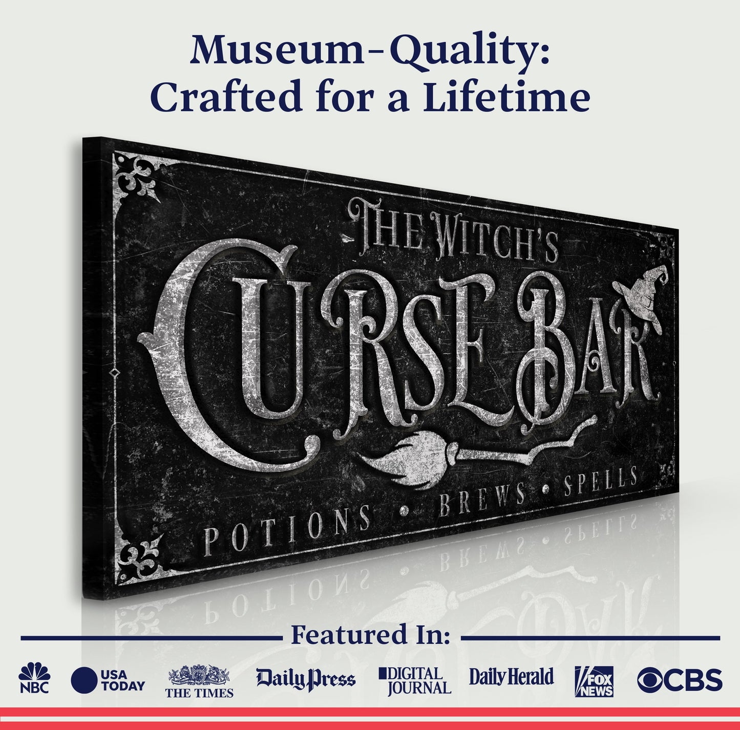 Witch's Curse Bar Halloween Canvas Wall Art