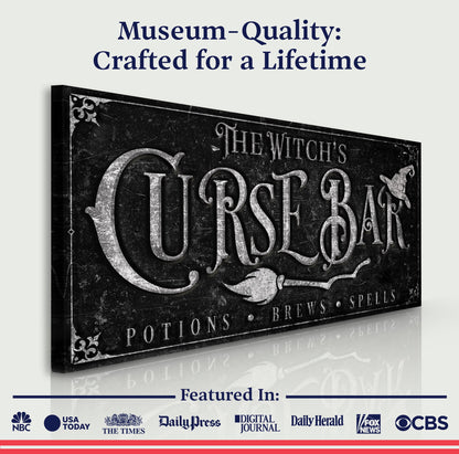 Witch's Curse Bar Halloween Canvas Wall Art