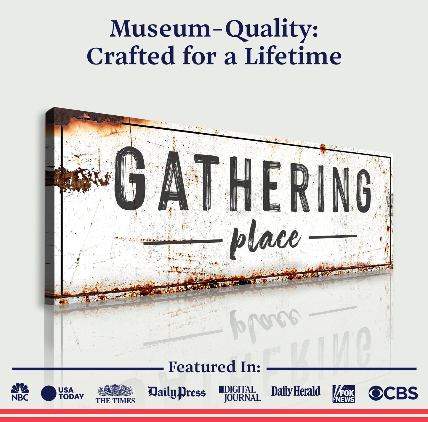 Family Gathering Place Canvas Wall Art Sign