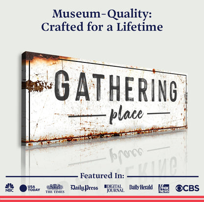 Family Gathering Place Canvas Wall Art Sign