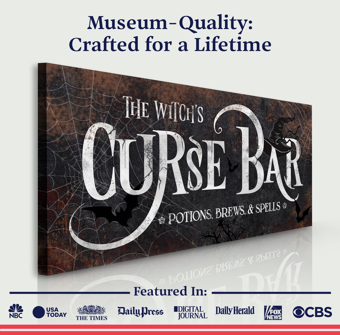 Witch's Curse Bar Halloween Canvas Wall Art III