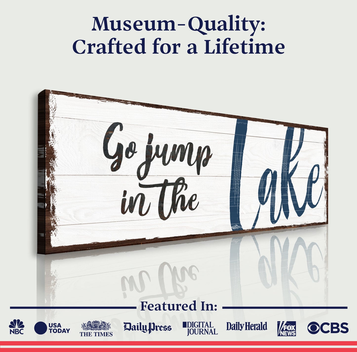 Go Jump in the Lake Canvas Wall Art Sign