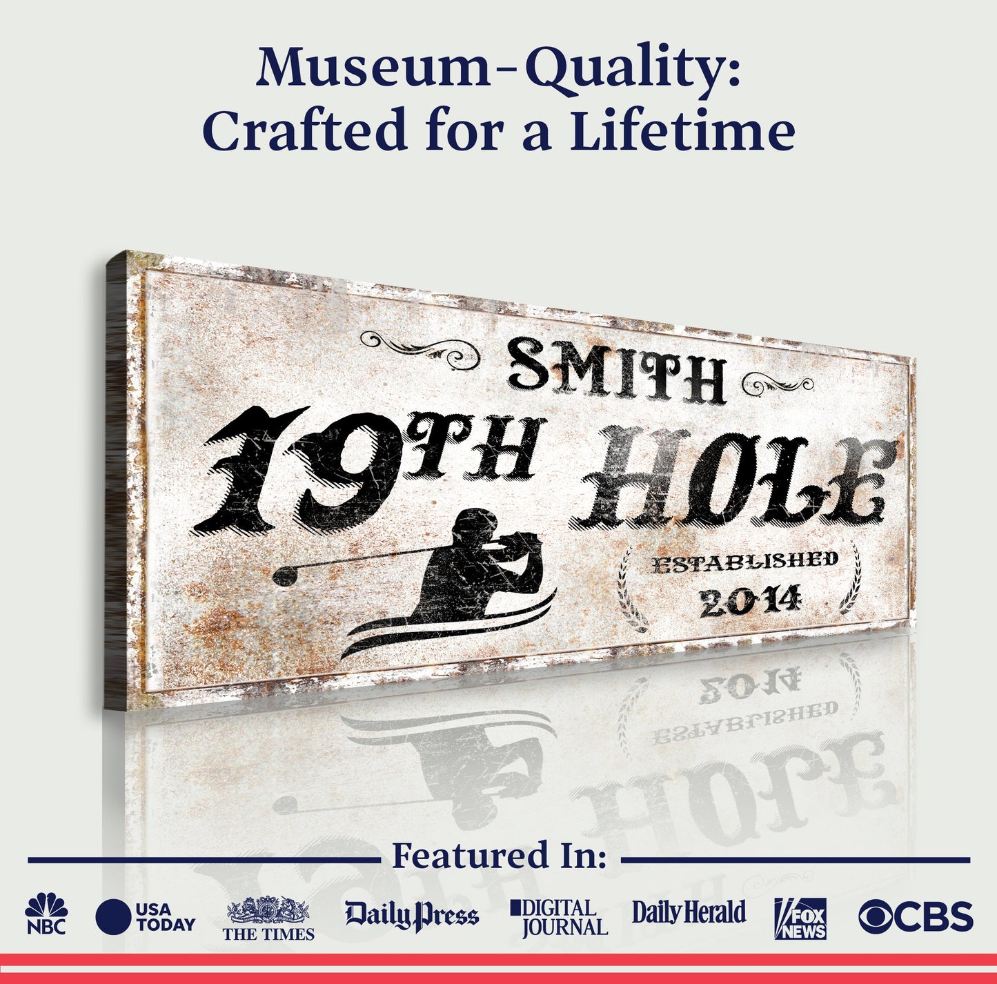 19th Hole Golf Canvas Sign II