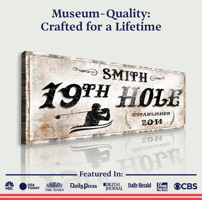 19th Hole Golf Canvas Sign II