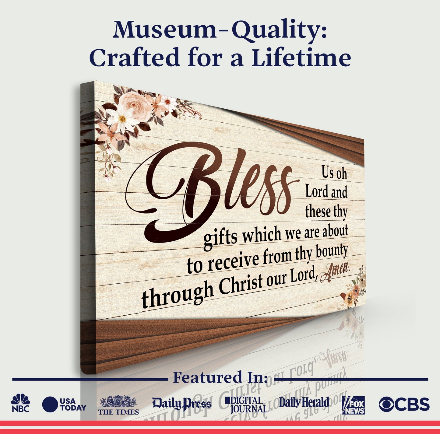 Bless Us Oh Lord Faith Canvas Wall Art