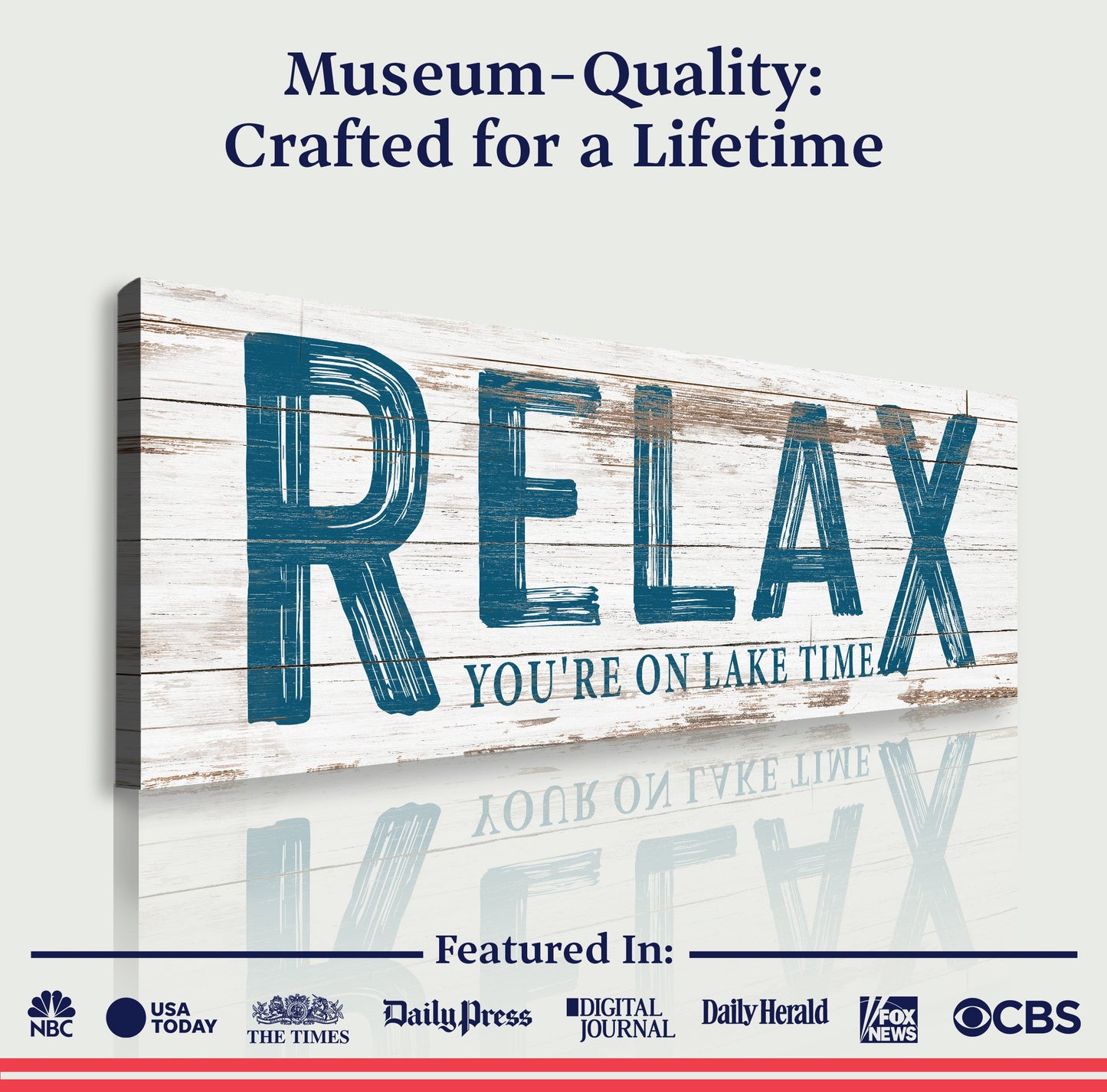 Relax You're on Lake Time Canvas Sign
