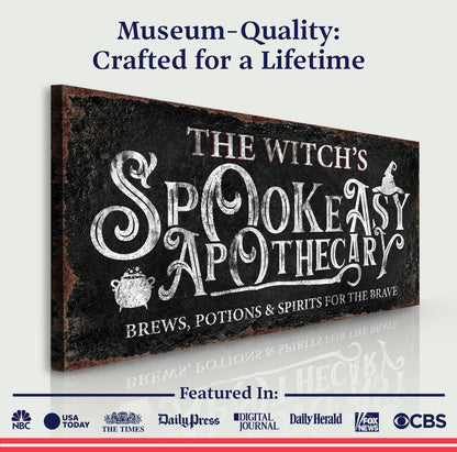 Bewitched Speakeasy Bar Halloween Canvas Sign