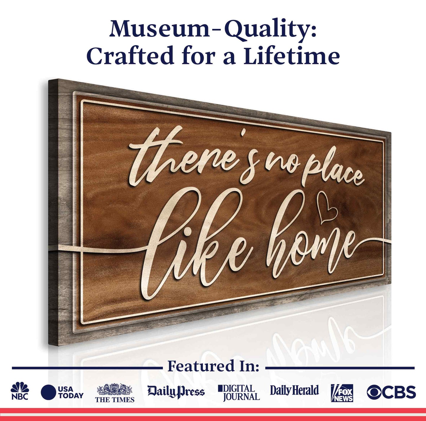 There's No Place Like Home Canvas Wall Art Sign