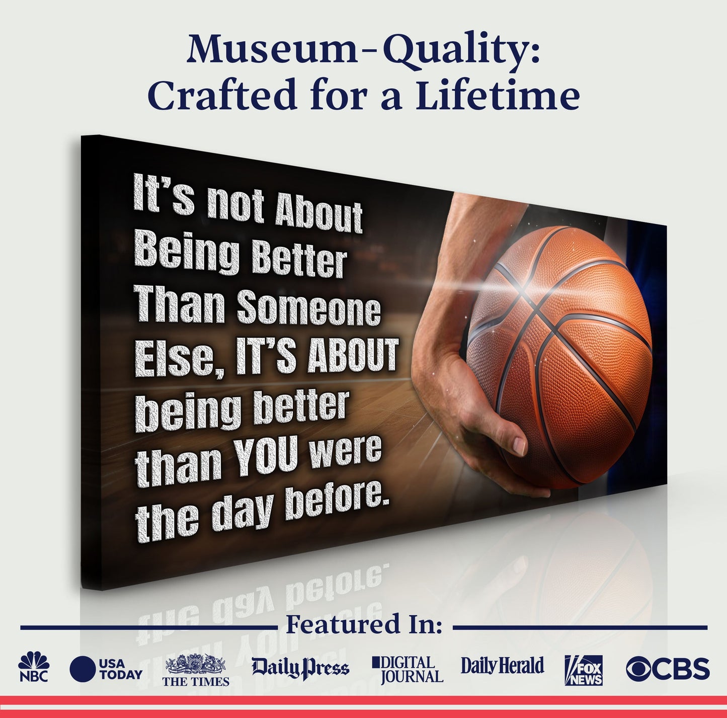 Athlete Motivational Quote Canvas Art for Home Gym