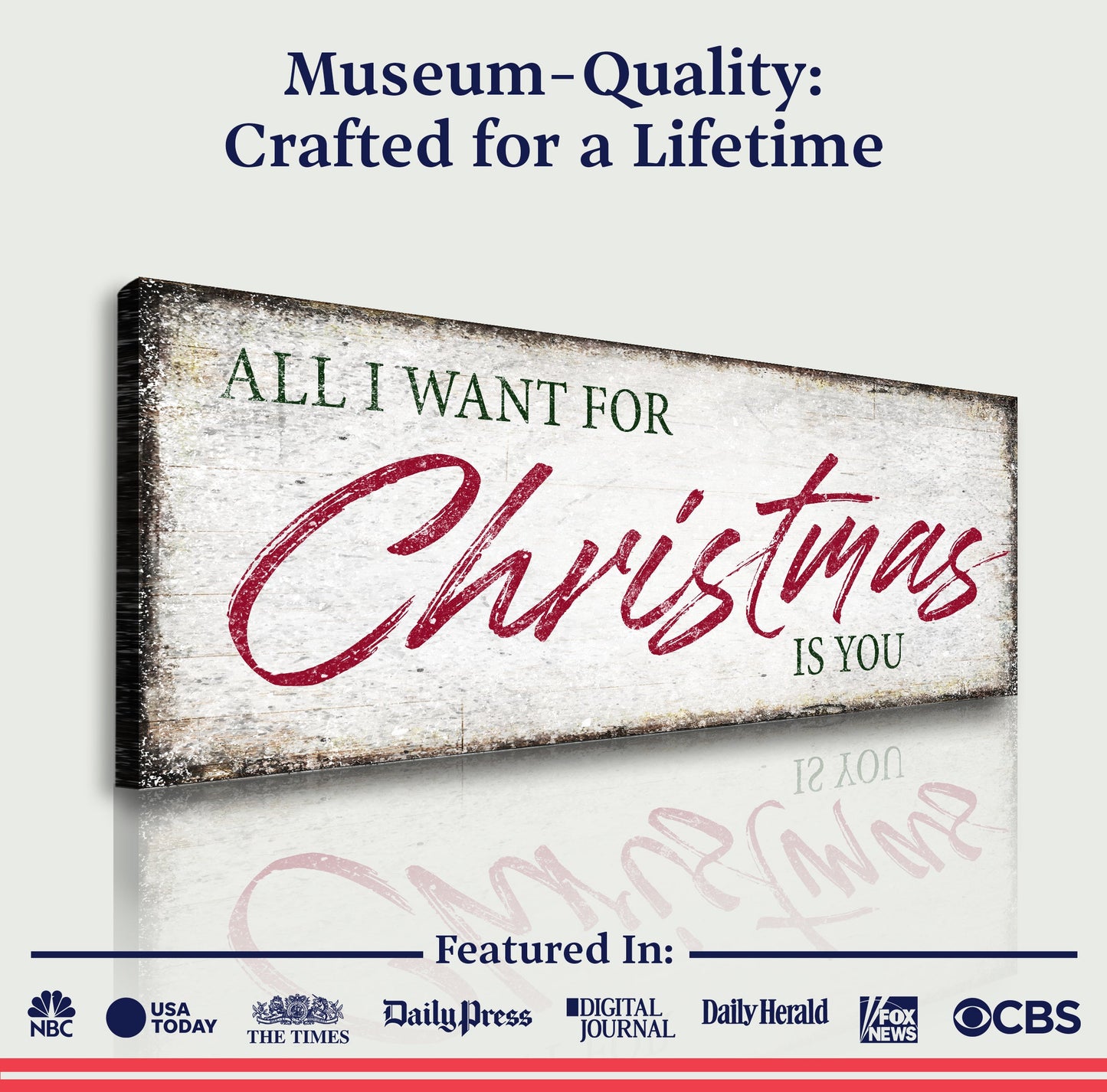 All I Want For Christmas Is You Canvas Sign