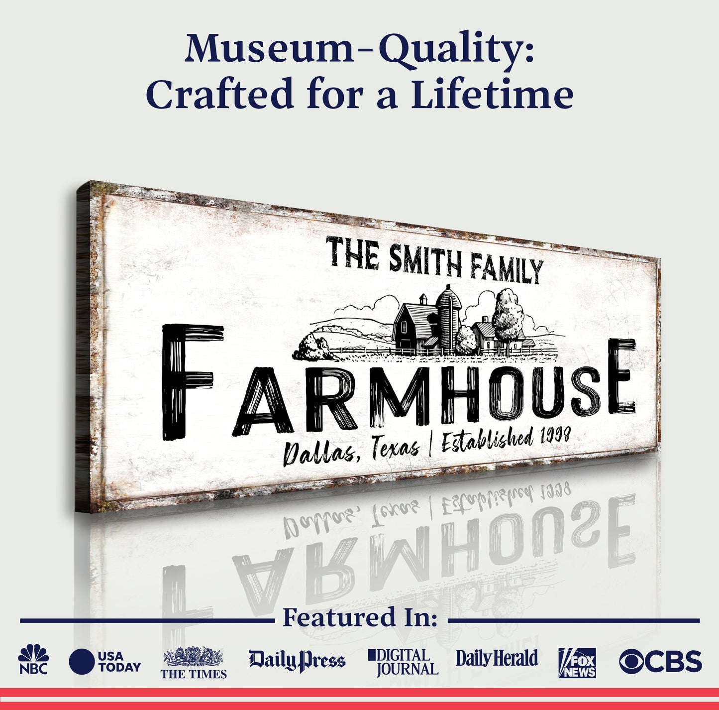 Rustic Farmhouse Canvas Sign XIII