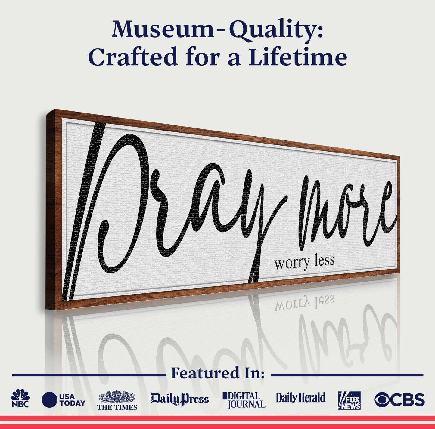 Pray More Worry Less Faith Canvas Wall Art IV