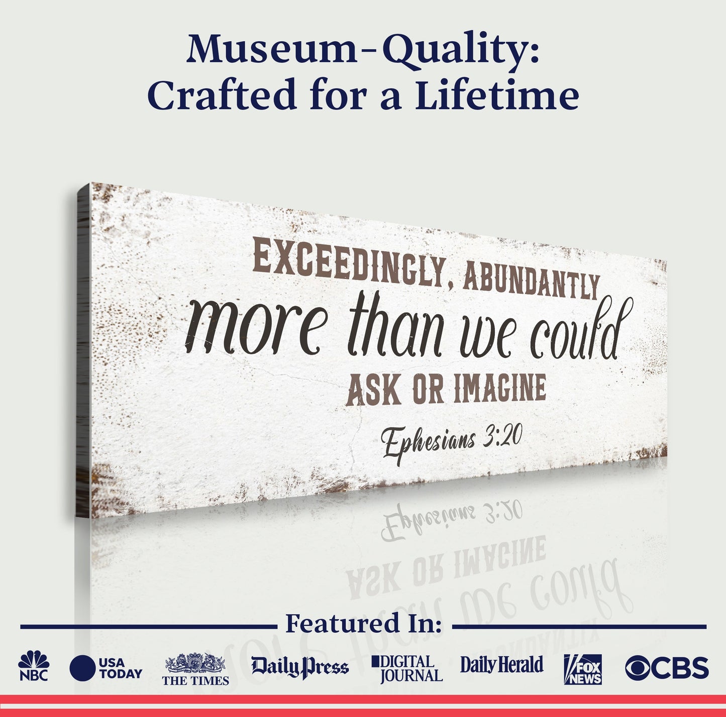 Exceedingly Abundantly More Faith Canvas Sign II