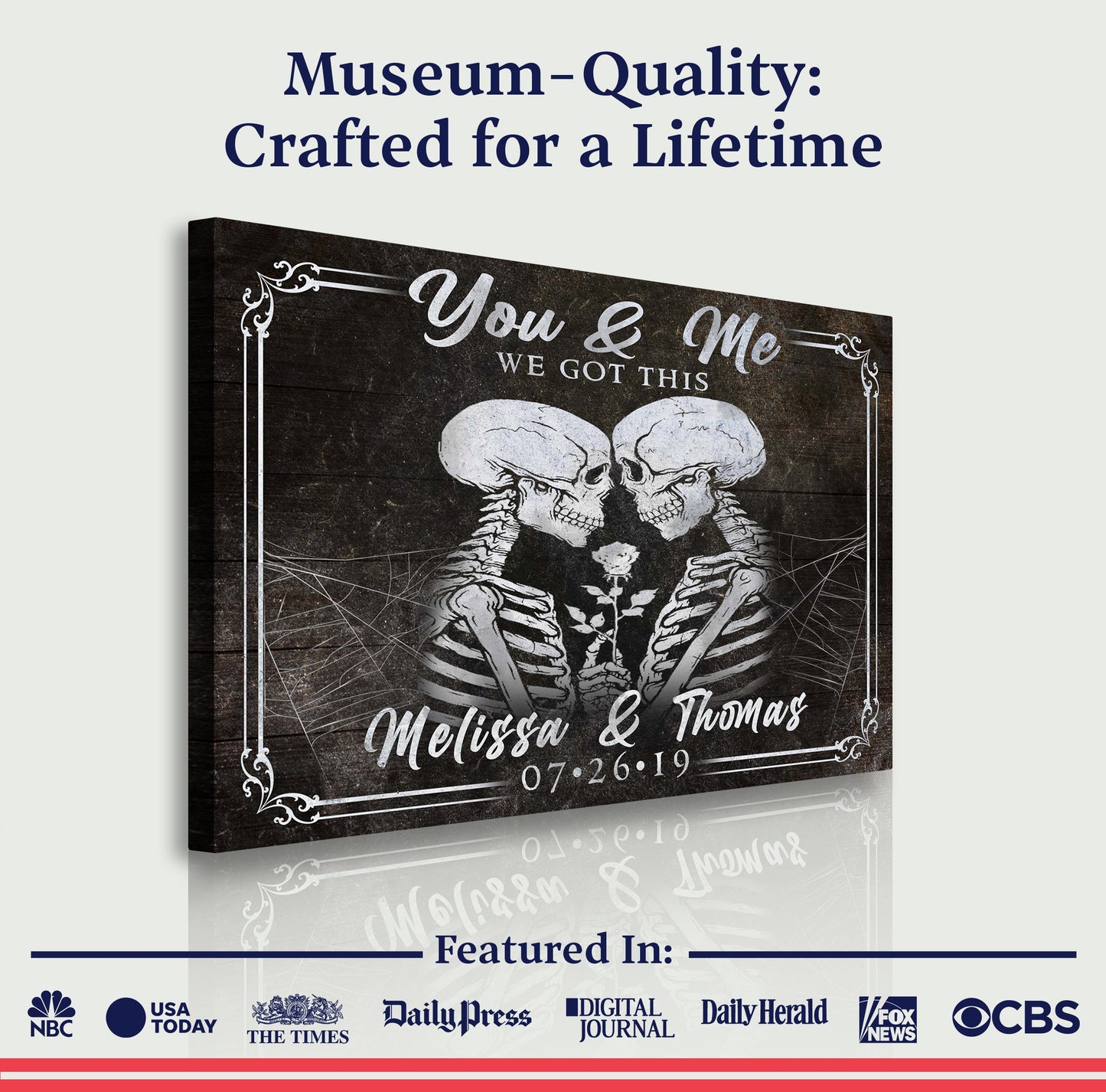 We Got This Skeleton Couple Personalized Canvas Sign II