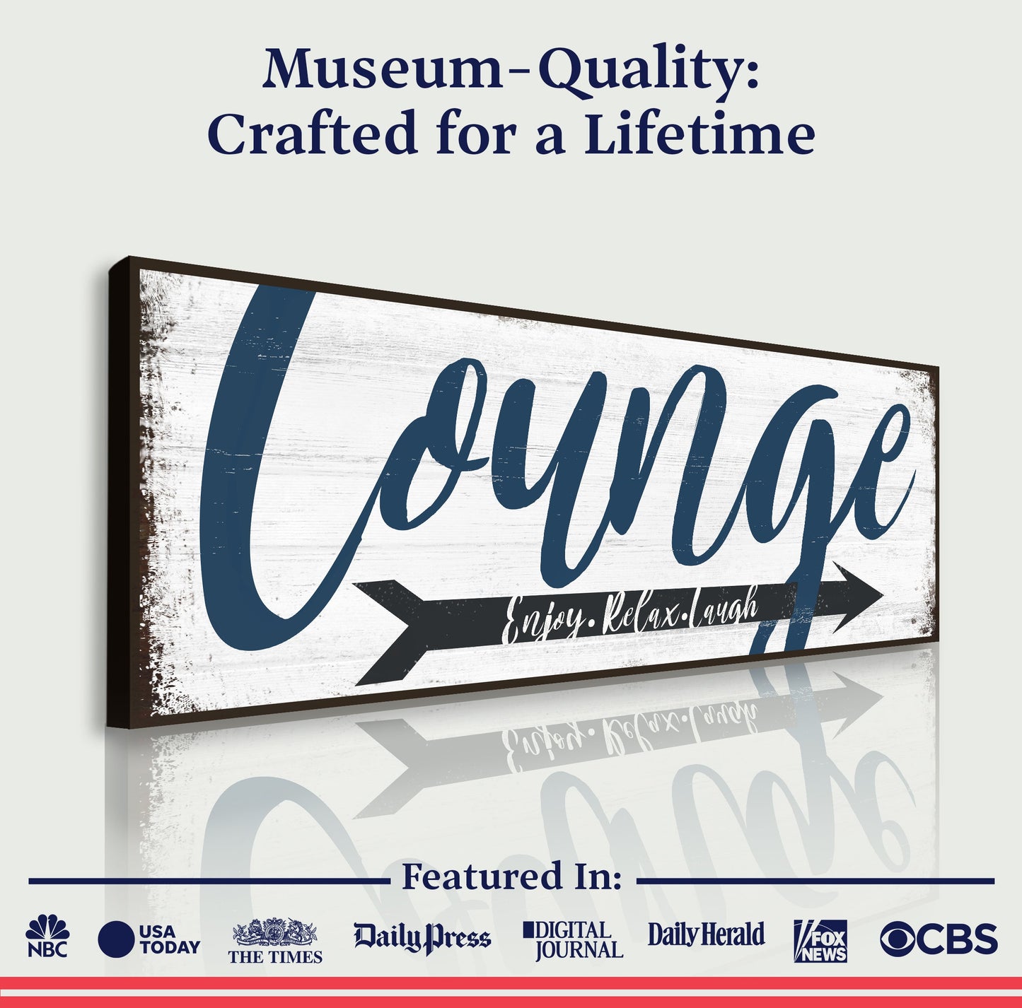 Enjoy Relax Laugh Lounge Canvas Wall Sign