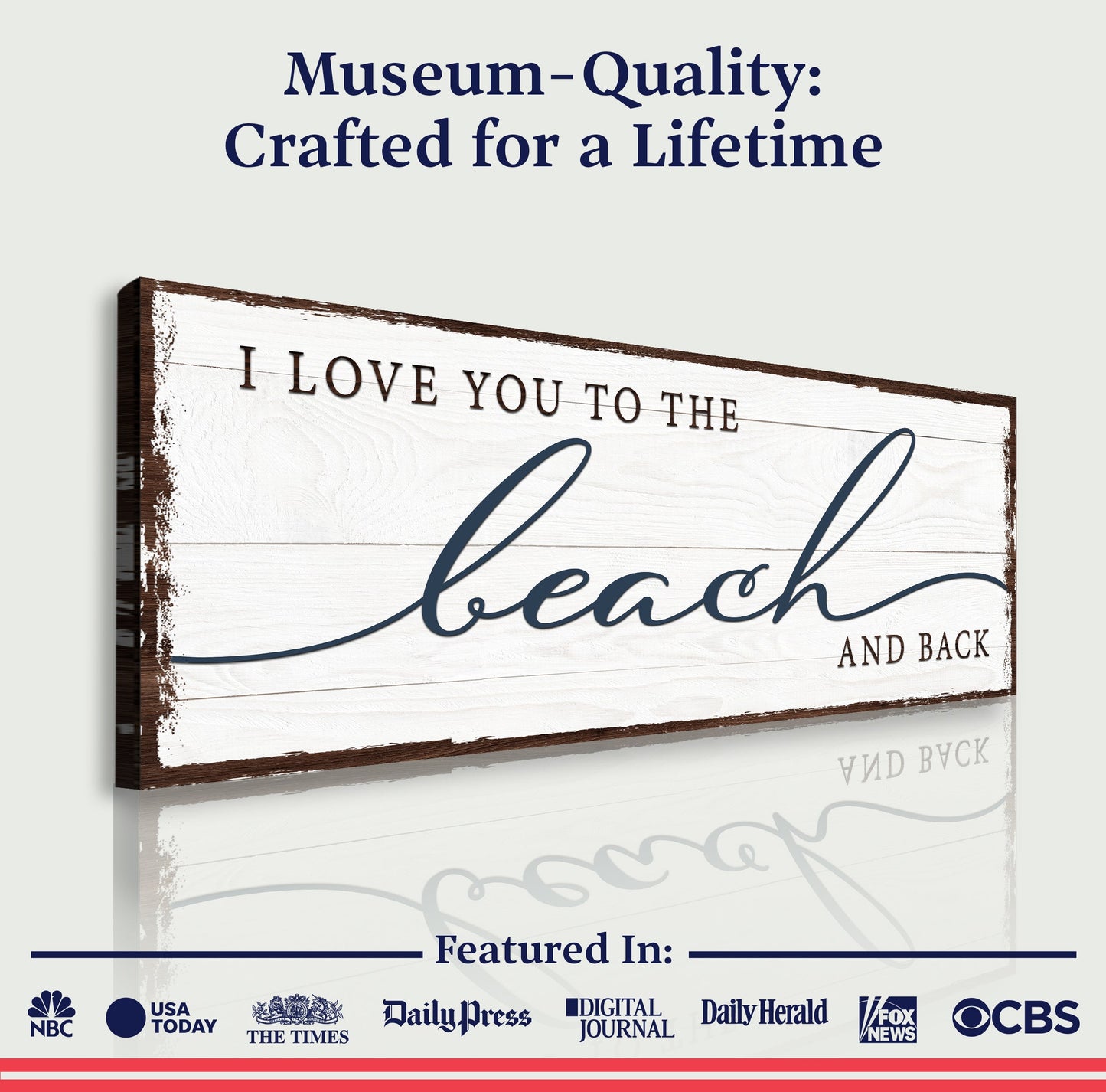 Love You to the Beach and Back Canvas Sign