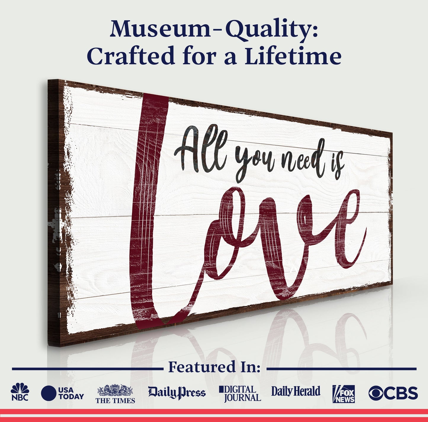 All You Need Is Love Canvas Sign II