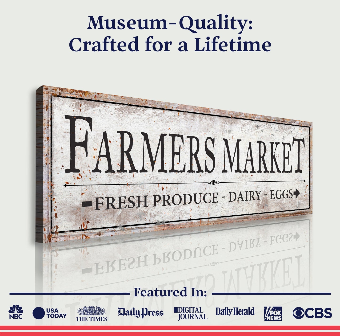 Farmers Market Canvas Wall Art Sign