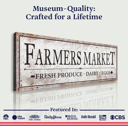 Farmers Market Canvas Wall Art Sign