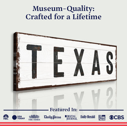 Texas Home Canvas Wall Art Sign