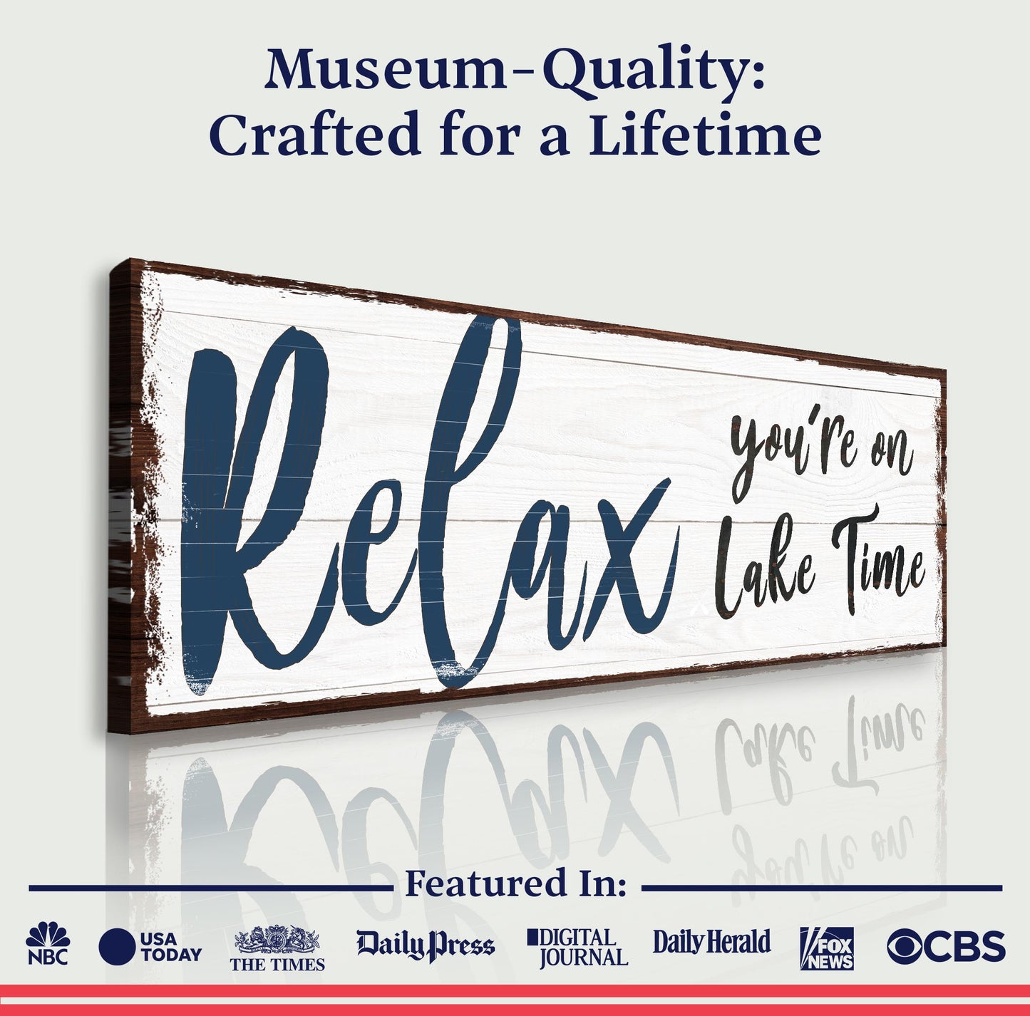 Relax You're on Lake Time Canvas Sign IV