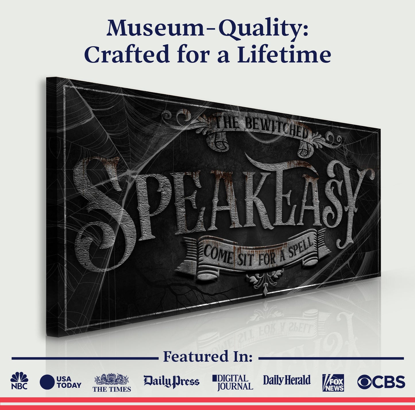 Wicked Witches Graveyard Bar Halloween Canvas Wall Art