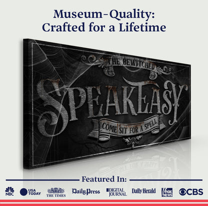 Wicked Witches Graveyard Bar Halloween Canvas Wall Art