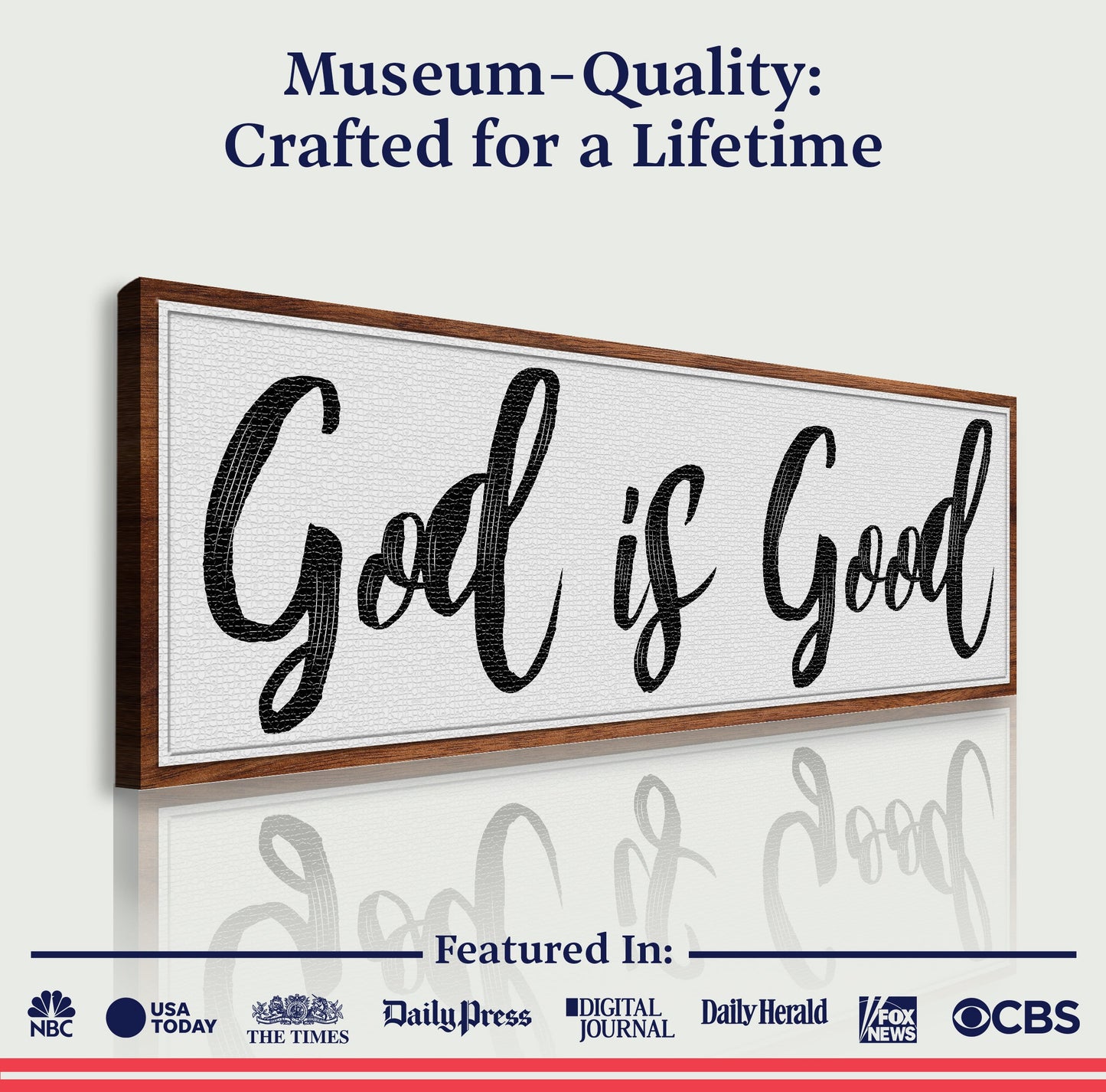 God Is Good Faith Canvas Sign - Style III