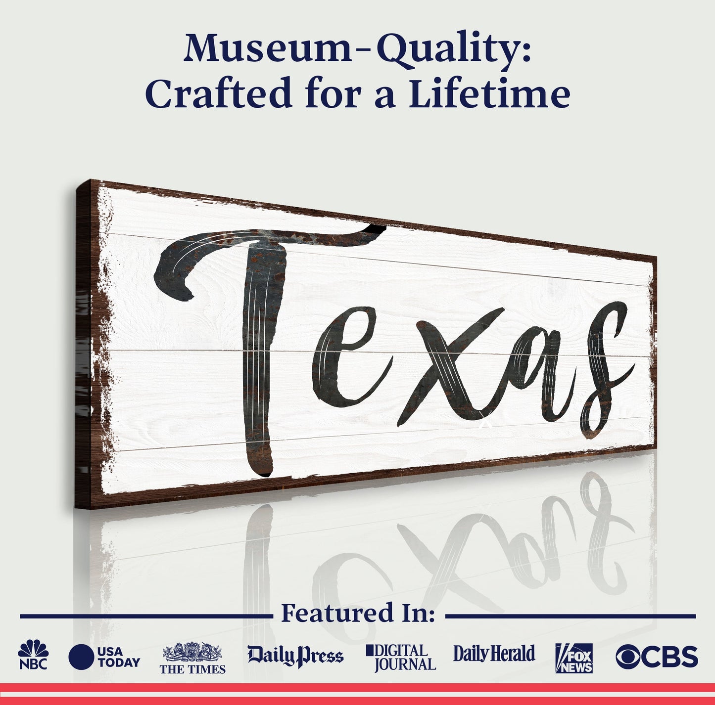 Texas Home Canvas Wall Art Sign