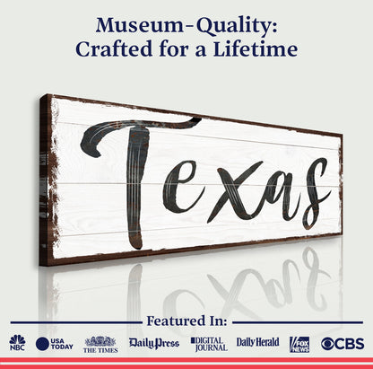Texas Home Canvas Wall Art Sign