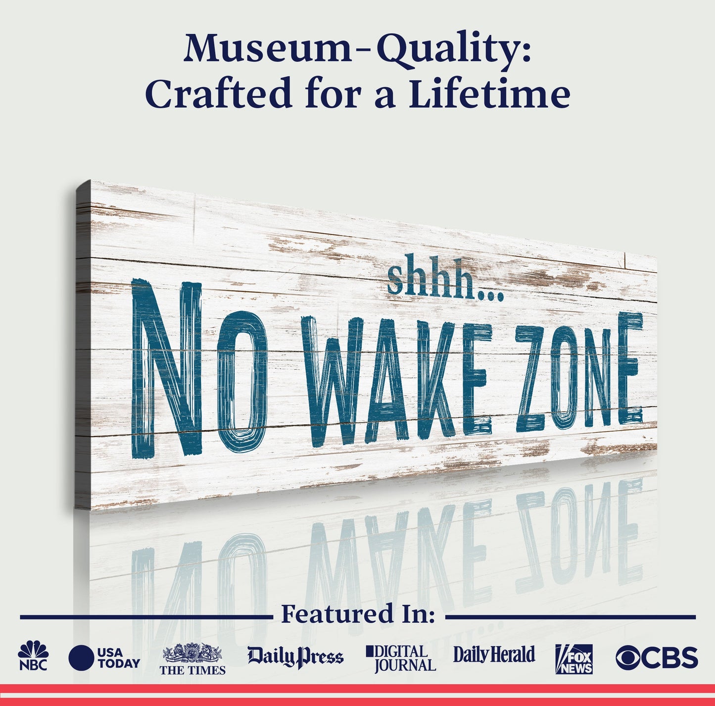 No Wake Zone Lake Canvas Wall Sign