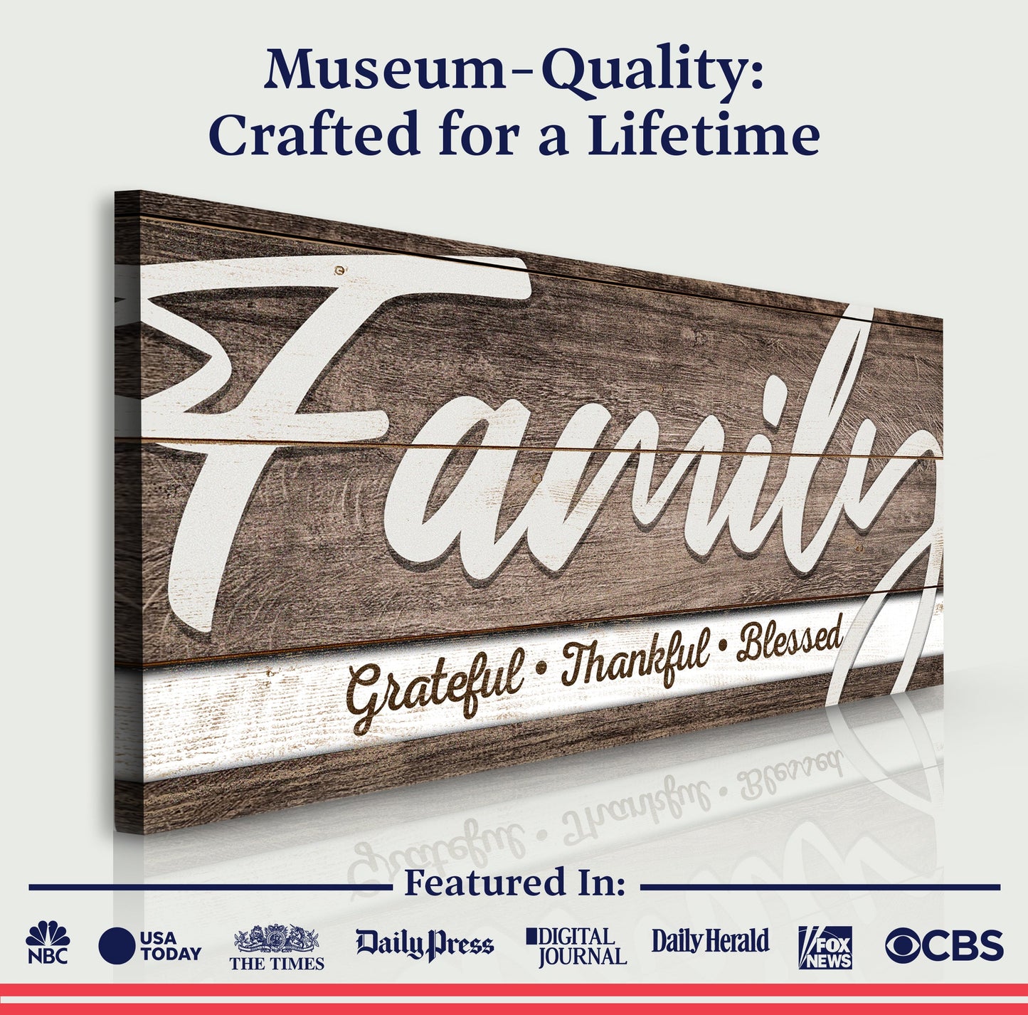 Grateful Thankful Blessed Canvas Wall Art III