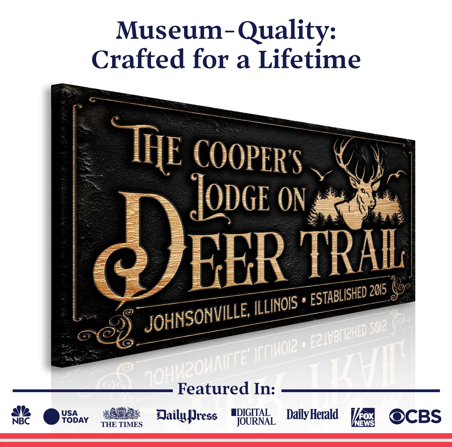 Hunting Lodge Sign Canvas Wall Art