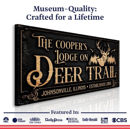 Hunting Lodge Sign Canvas Wall Art
