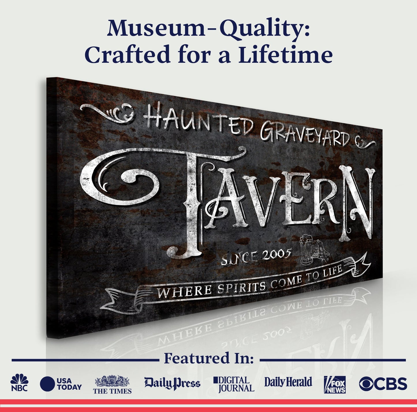 Haunted Graveyard Tavern Halloween Canvas Wall Art III