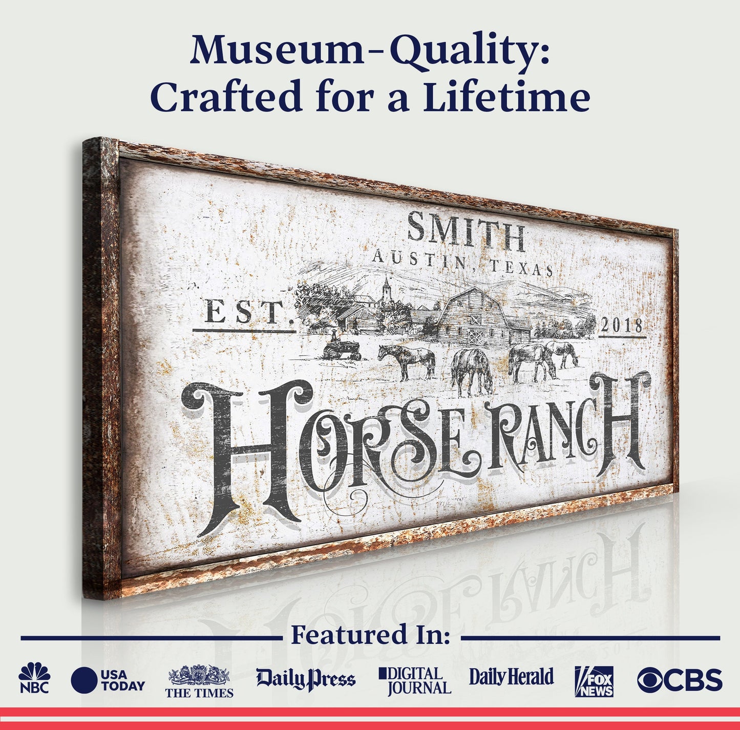 Rustic Vintage Horse Ranch Farmhouse Canvas Art