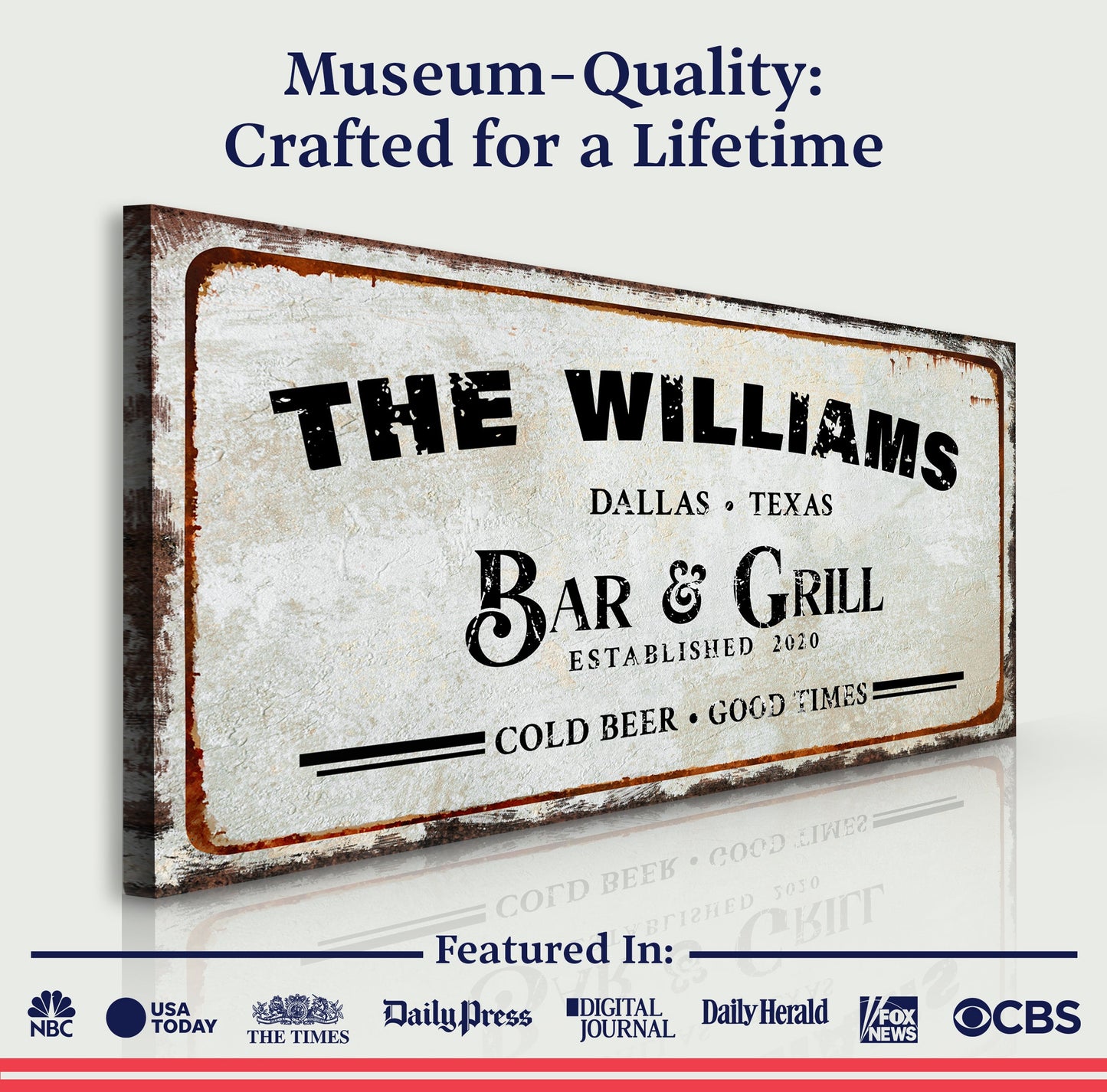 Vintage Bar and Grill Canvas Wall Decor