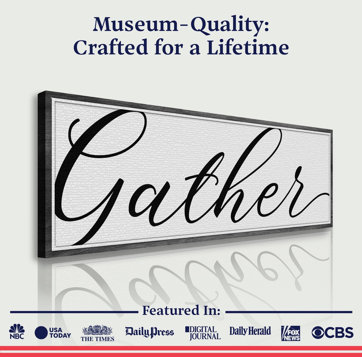 Gather Sign Canvas Wall Art - Vertical Farmhouse