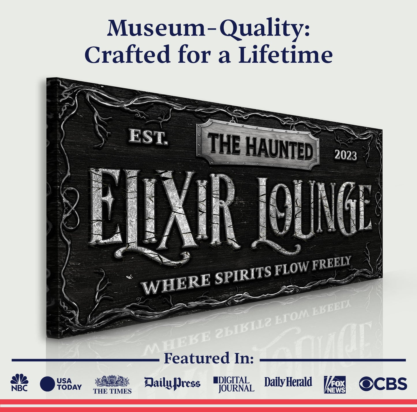 Haunted Elixir Lounge Halloween Canvas Wall Art