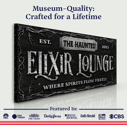 Haunted Elixir Lounge Halloween Canvas Wall Art