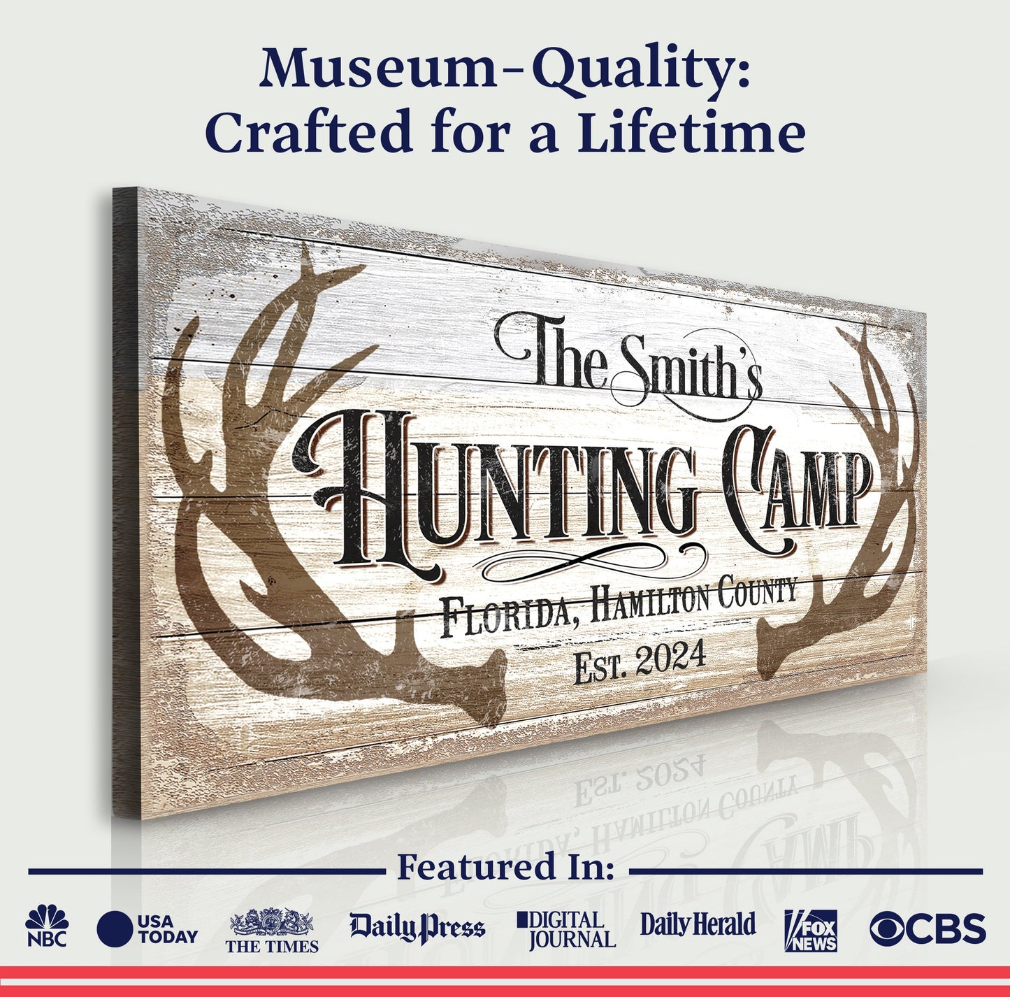 Hunting Camp Sign Canvas Wall Art