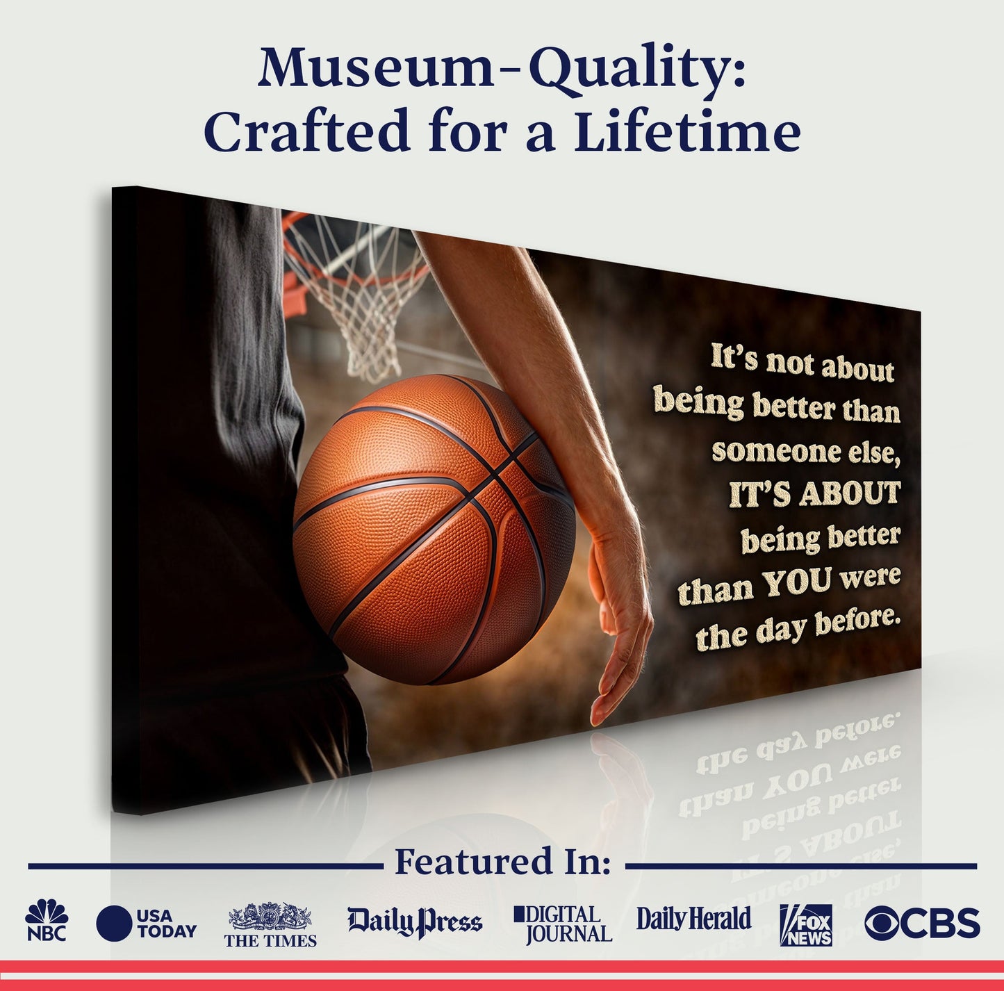 Motivational Sports Quote Canvas Wall Art for Athletes