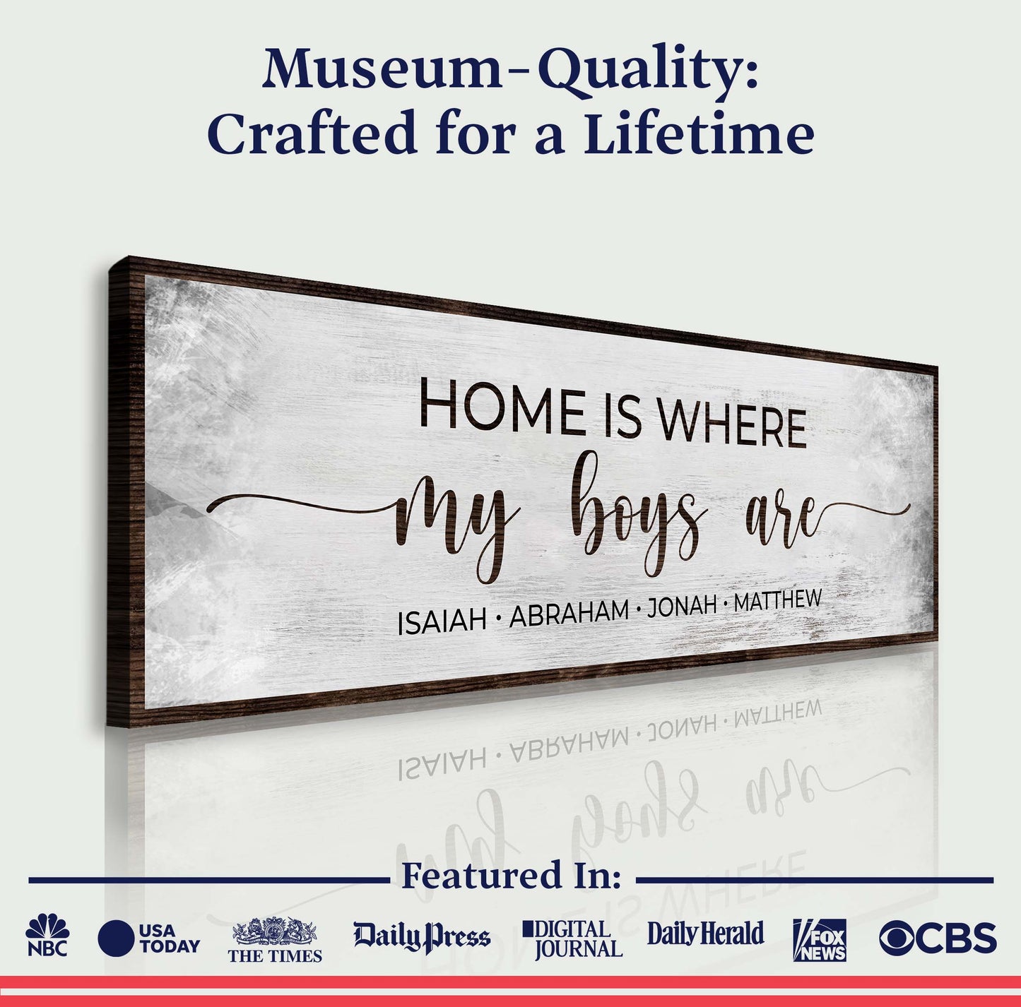 Home Is Where My Boys Are Canvas Sign II