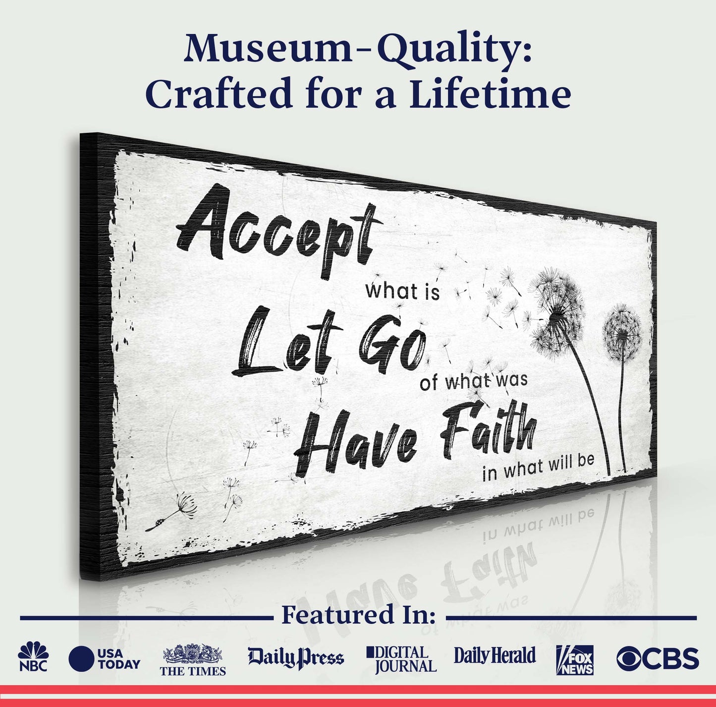 Accept Let Go Have Faith Canvas Sign