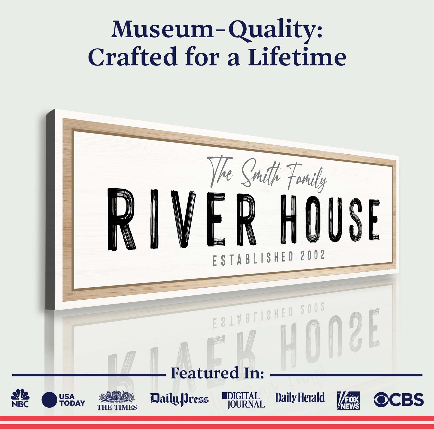 River House Rustic Canvas Sign