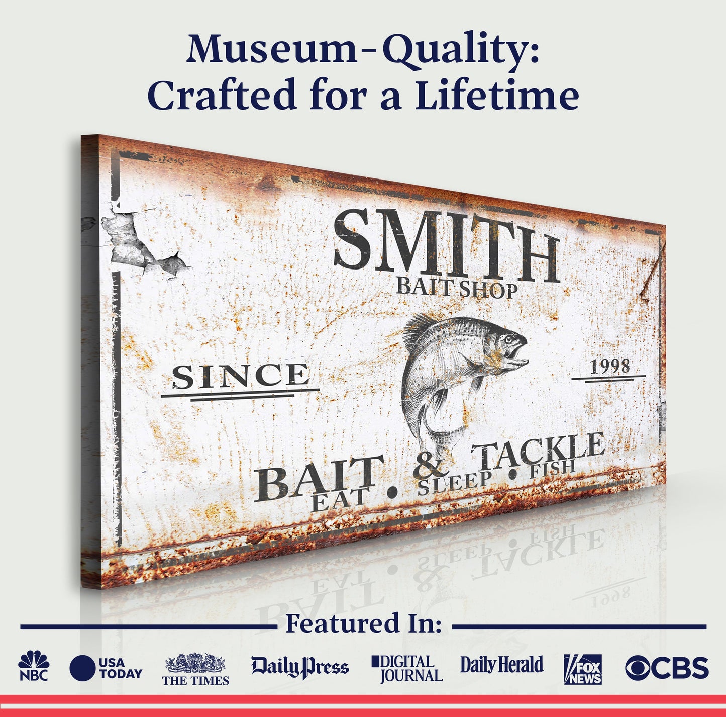 Bait and Tackle Canvas Wall Art Sign